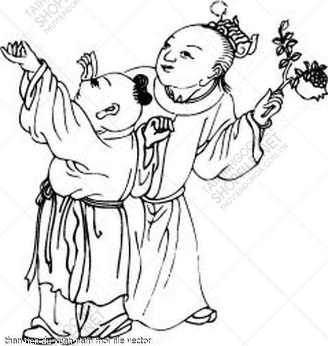than tien du xuan nam moi file vector
